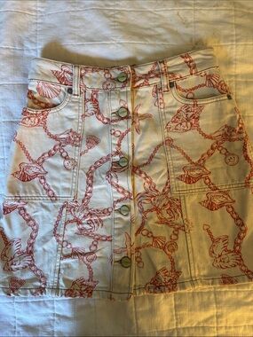 Ganni Denim Skirt with Seashells
